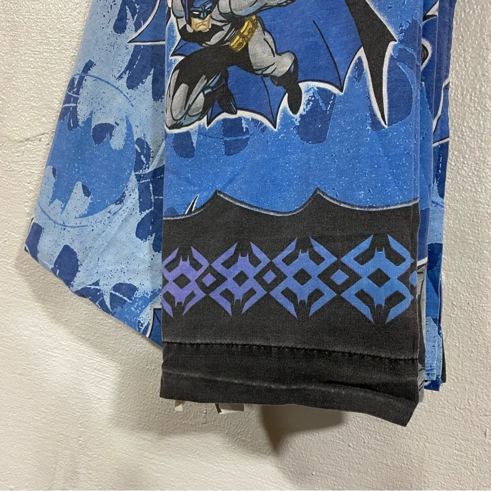 Vintage DC Comics BATMAN Flat Full Sheet Bedding Blue Franco